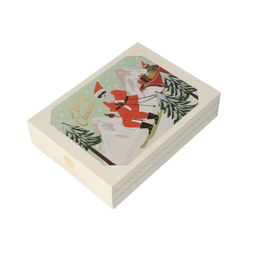Skiing Santa - Set of 8