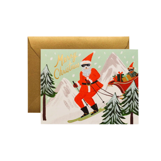 Skiing Santa - Set of 8