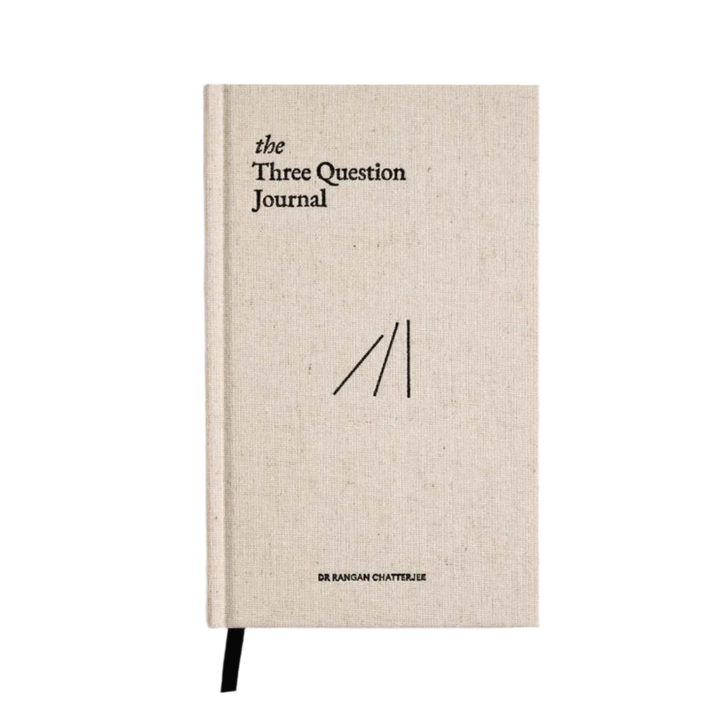 The Three Question Journal in Oat. A prompted for journal writing with a linen cover. 