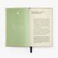 The Three Question Journal in Oat. A prompted for journal writing with a linen cover. 