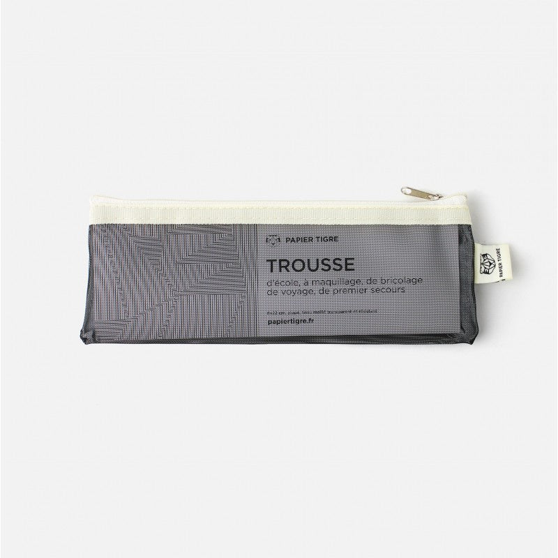 Mesh Pouch Pencil Case - Black & Yellow