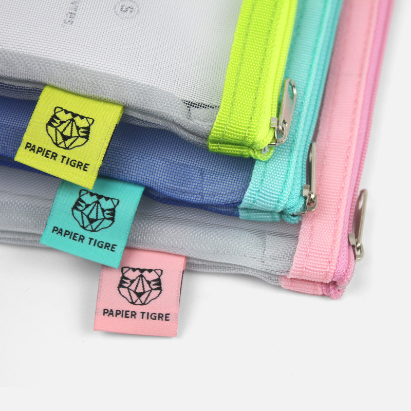 colourful mesh pencil cases