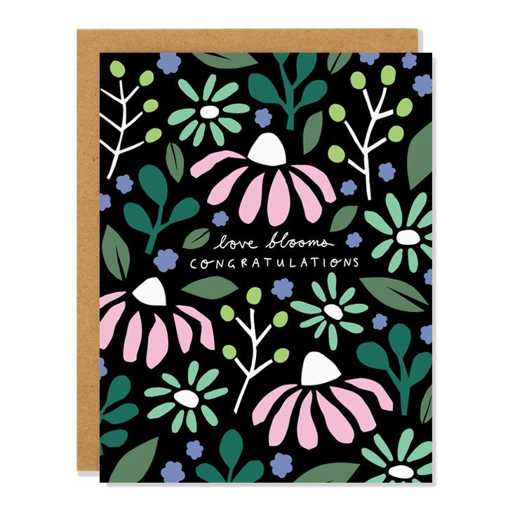 Love Blooms Floral Congratulations Card