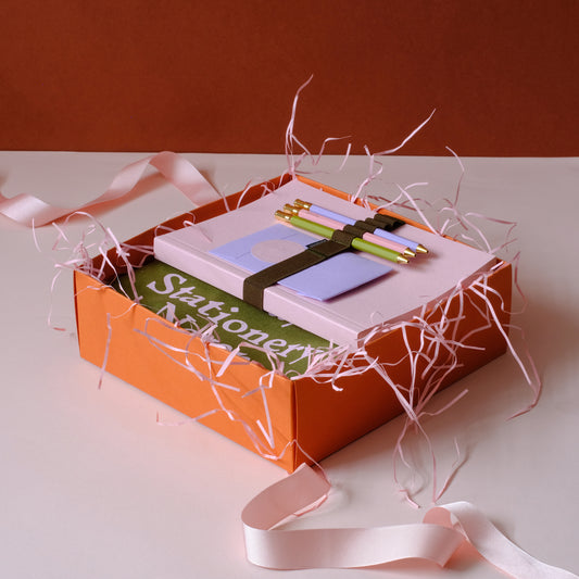 Large Gift Box - Orange with pink ribbon