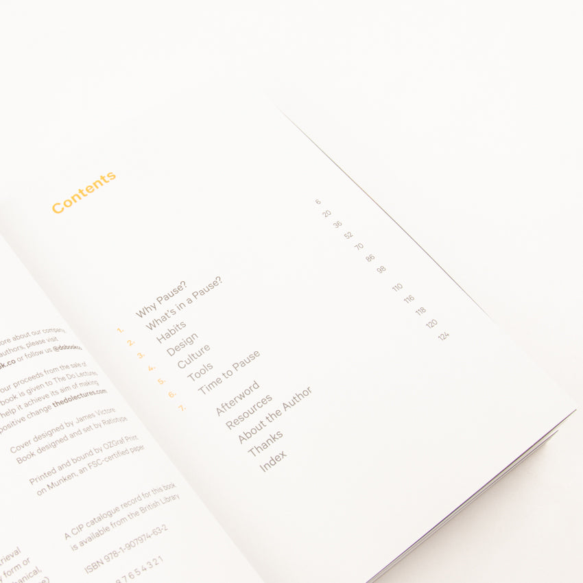pause book contents page