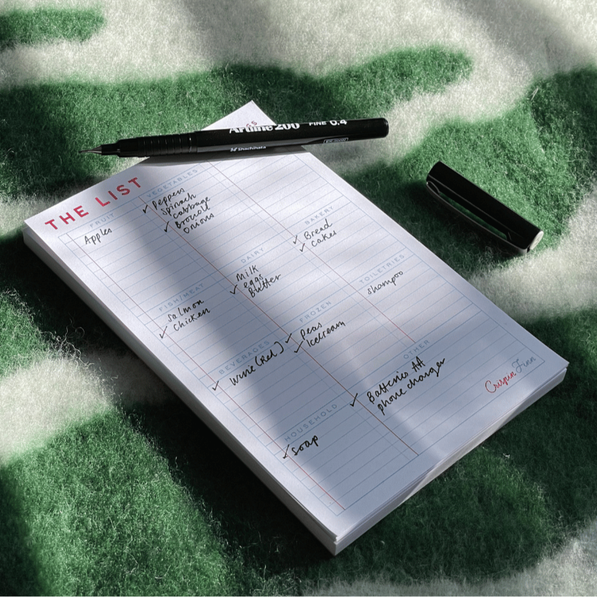 Food Shopping List Pad