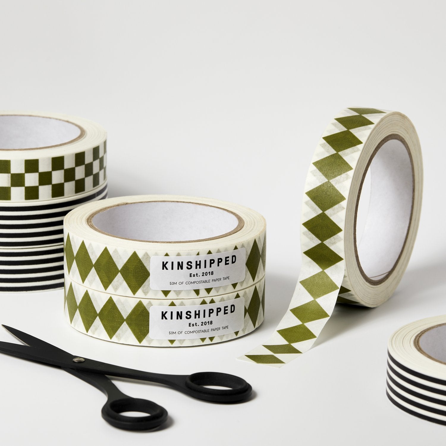 Washi Tape - Green Diamond