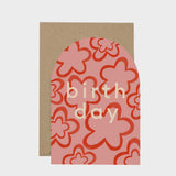 Pink Flower Print Arched Birthday Card