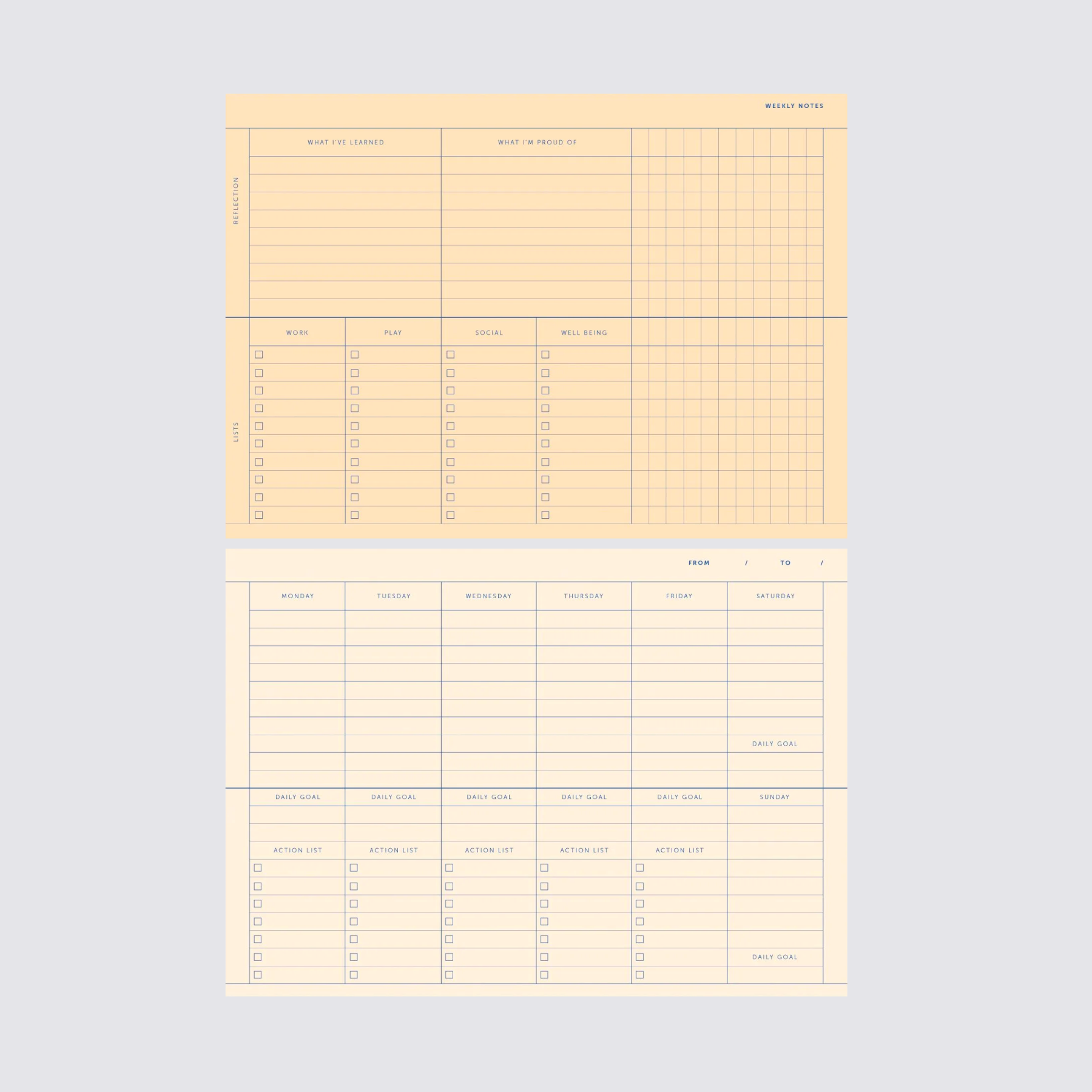 Desk Planner - Lavender Blue