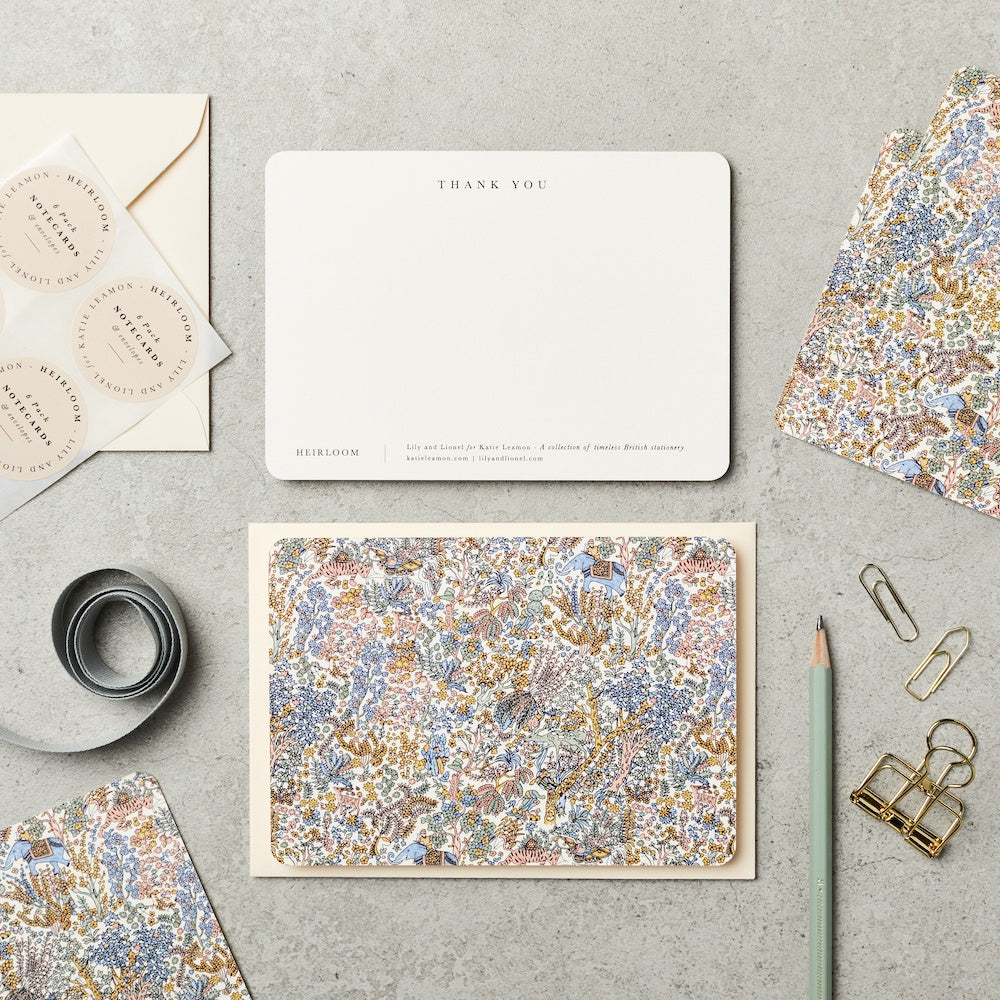 Forest Ivory Notecards Thank You - Set of 6