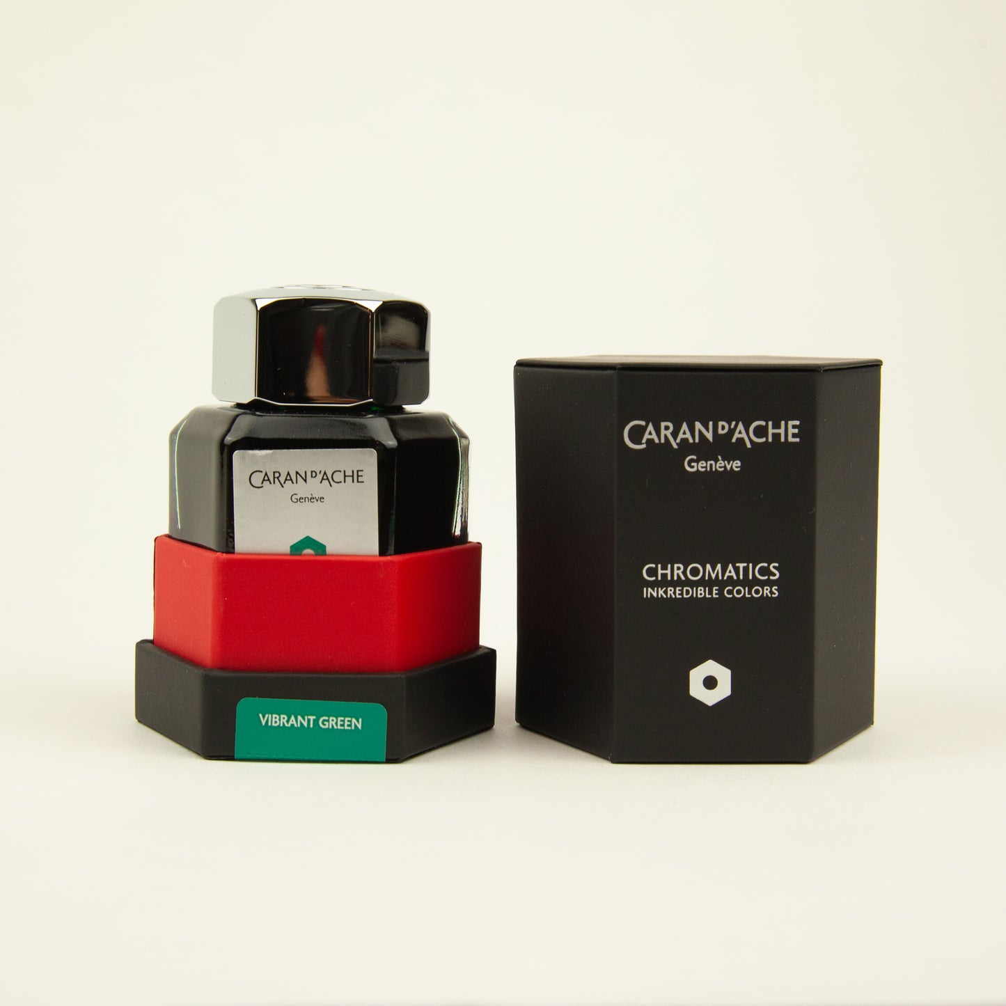 vibrant green ink bottle
