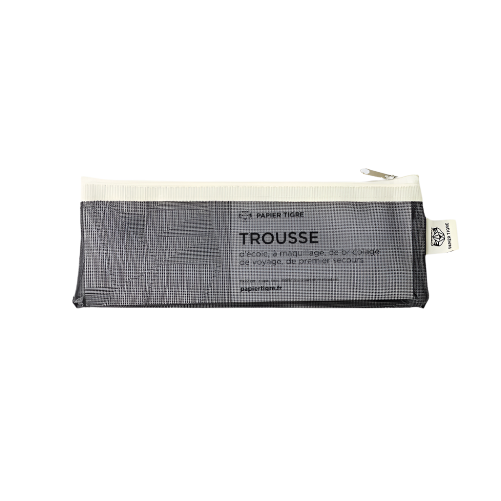 Mesh Pouch Pencil Case - Black & Yellow