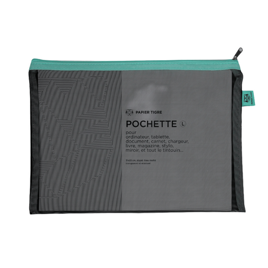 Mesh Pouch Pencil Case Large - Black