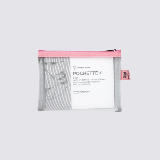 Mesh Pouch Pencil Case Small - Pink