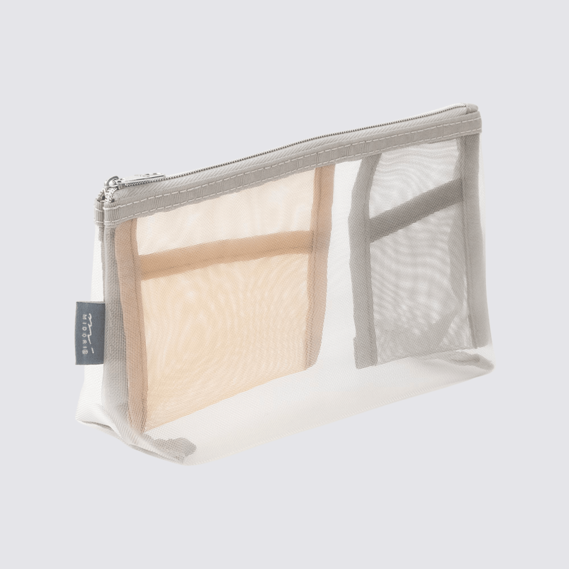 Mesh Pouch Pencil Case with Gusset  - Grey