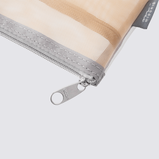 Mesh Pouch Pencil Case with Gusset  - Grey