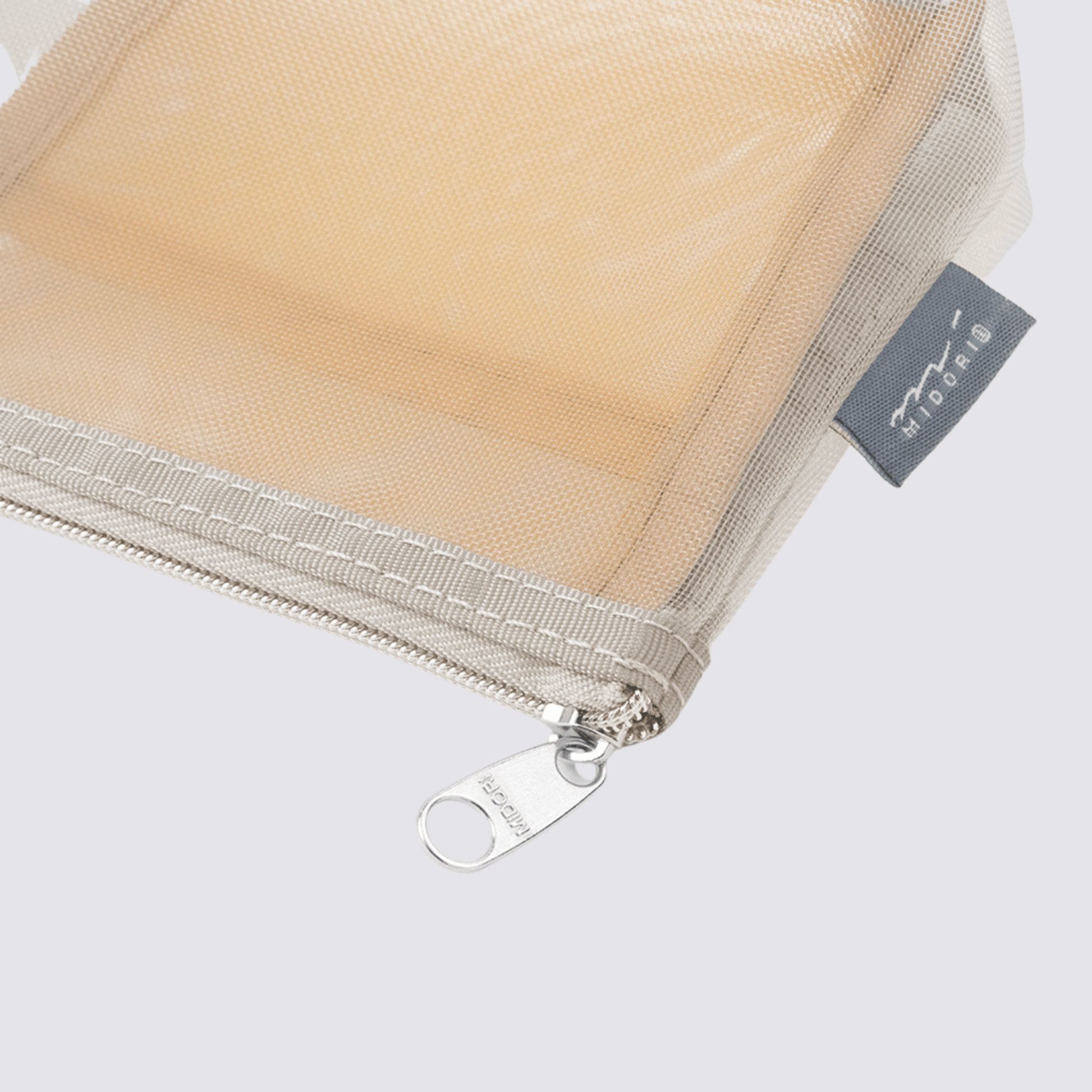 Mesh Pouch Pencil Case with Gusset  - Grey
