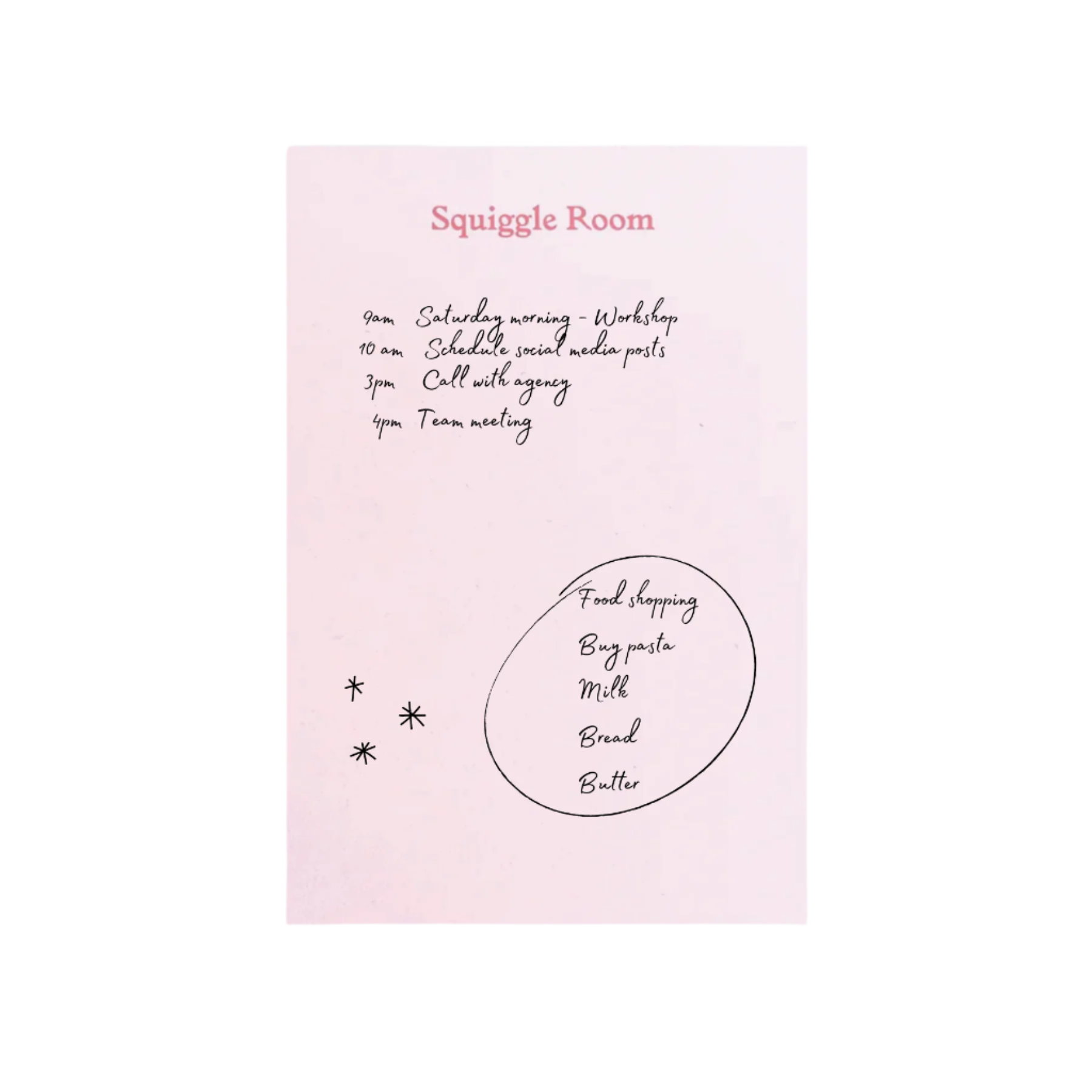 The Squiggle Room Block - Misty Pink