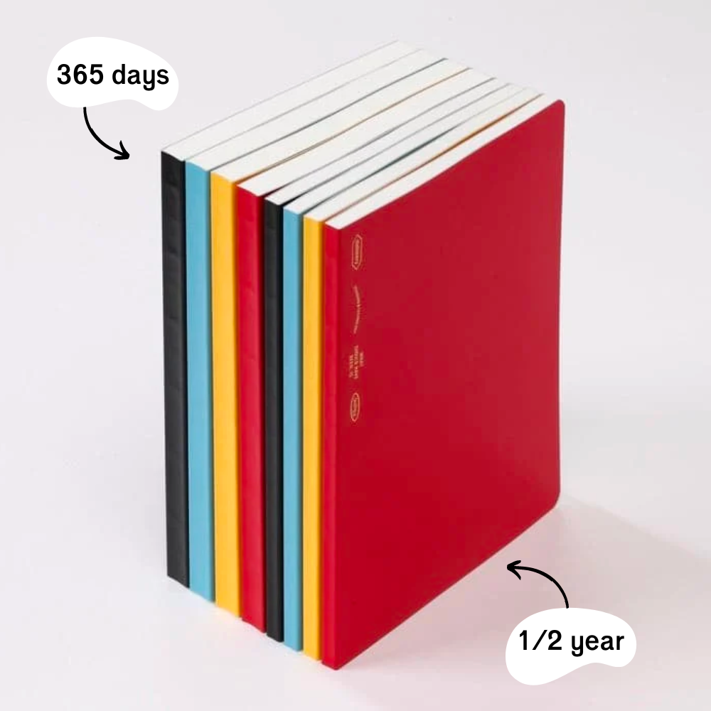 365 Days Graph Notebook - A5 / Red