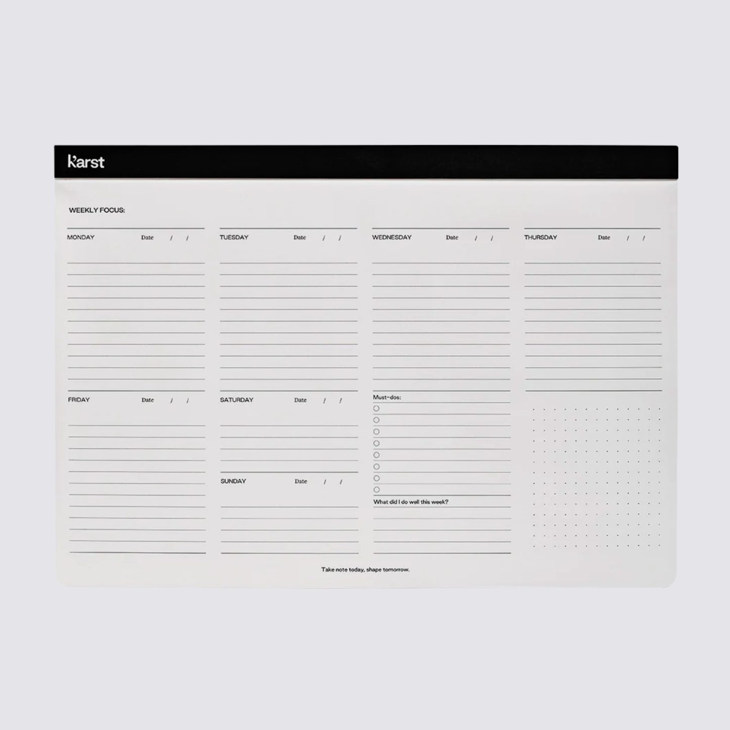 A4 Weekly Desk Pad - Stone Paper