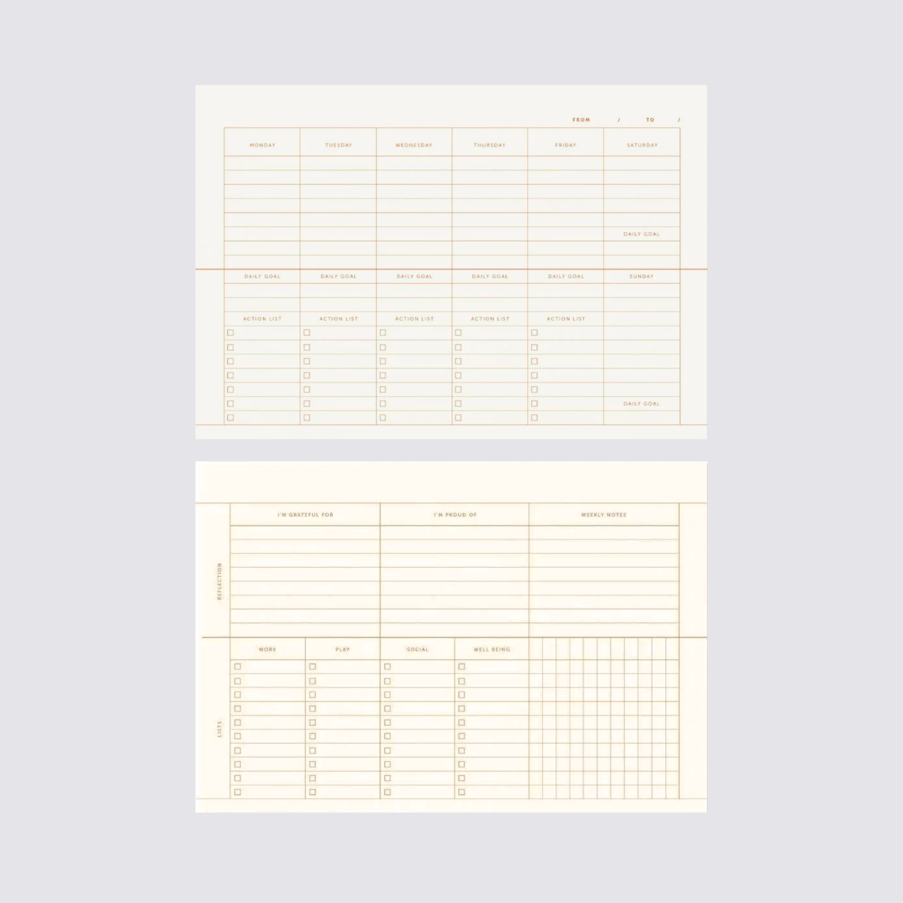 Desk Planner - Linen