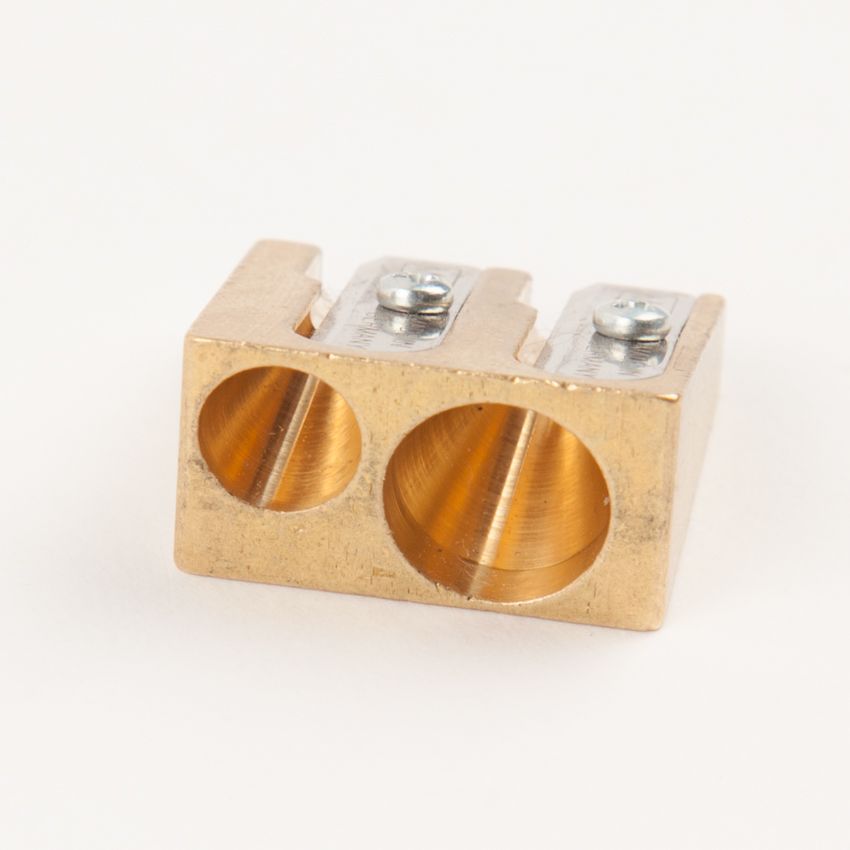 Double Hole Wedge Sharpener - Brass