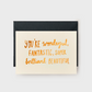 You're Wonderful Card