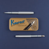 silver kaweco pen with tin